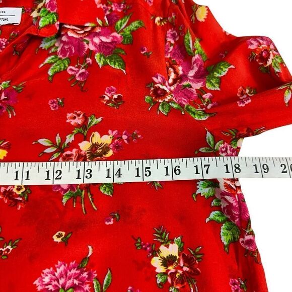 & Other Stories Red Floral Button Down Silk Blouse, Size 2 - Picture 7 of 8